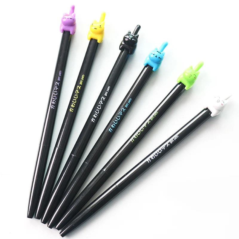 Выдвижная гелевая ручка с мультяшным котом 6 шт./лот милые канцелярские
