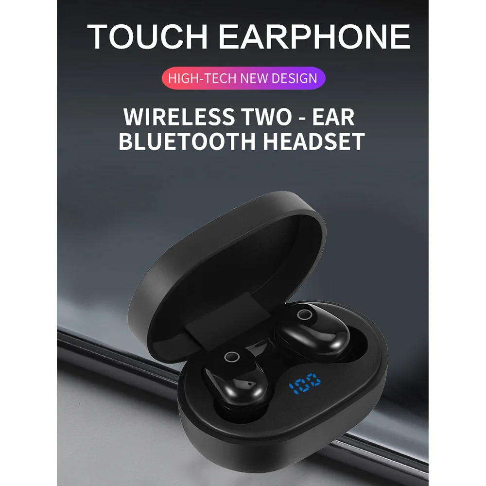 

Wireless Bluetooth Earphone V5.0 LED Display Touch TWS Wireless Headphones With Power Bank Headset With Mic Bluetooth Earphone