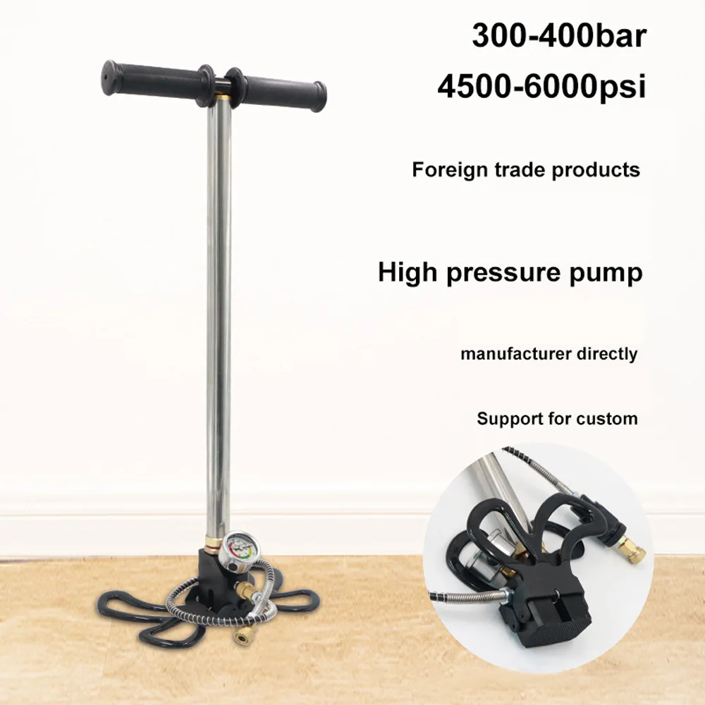 High Pressure 3 Stage Pcp Car Hand Operated Air Pump Hunting 300bar 30mpa 4500psi No Separator