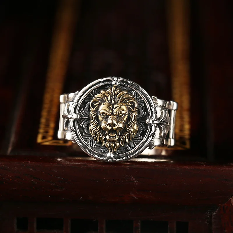 

Кольцо мужское из настоящего серебра 100% пробы, винтажное, в стиле стимпанк