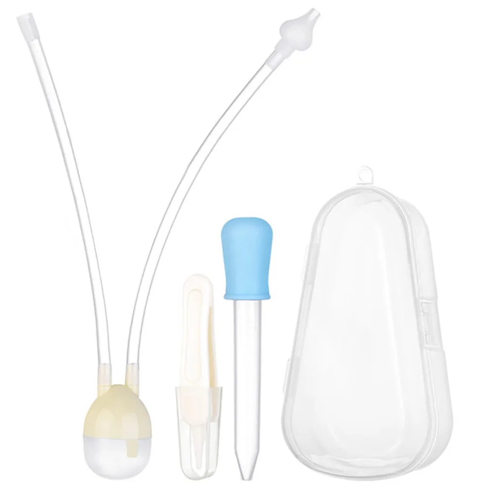 Aspirador Nasal de seguridad para beb&eacute;, limpiador Nasal de vac&iacute;o para reci&eacute;n nacido, conjunto de succionador, accesorios para lavado de o&iacute;dos, cuidado del beb&eacute; caliente, 3 unids/set por juego-1