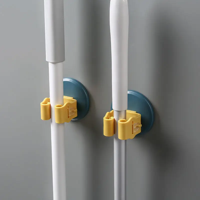 

Mop hook hanger free punch wall storage wall bathroom broom mop clip strong hook buckle bathroom accessories shelf