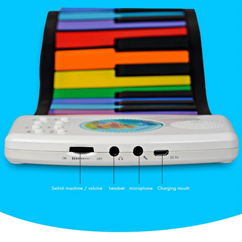 

Hand Roll Piano 49-Key Flexible Roll-Up Educational Electronic Digital Music Piano Keyboard for Children Beginners
