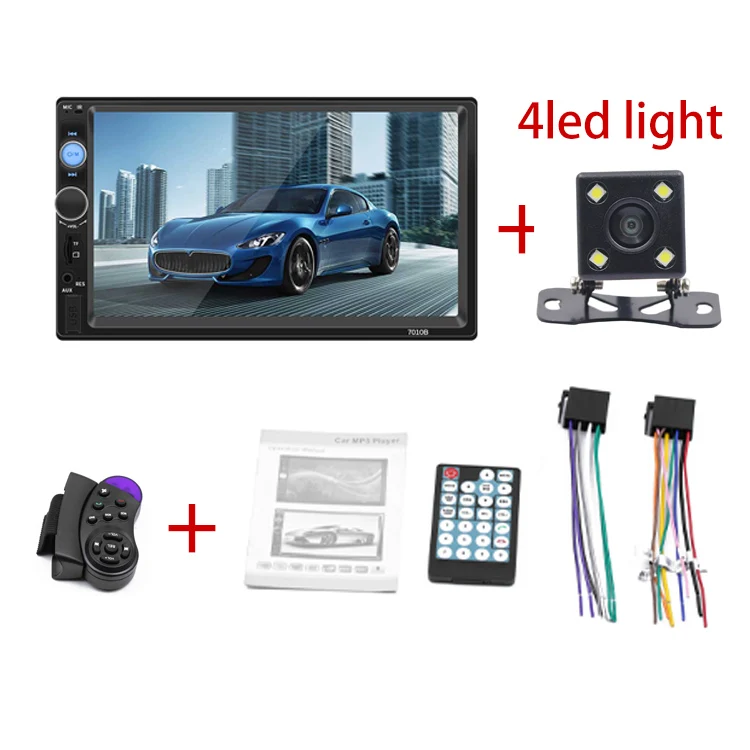 Радио Handsfree обратное изображение Bluetooth автомобильное радио Mirrolink FM/AUX/USB/TF радио автомобиля 2 Din рулевое колесо управления автомобиля аудио стерео - Цвет: with Remote 4 camera