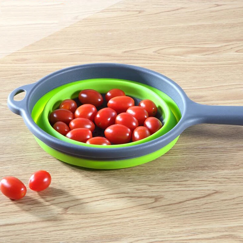 Складной силиконовый пластиковый дуршлаг сливная корзина ситечко для мытья