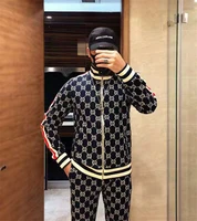 mens fashion casual sports suit jacket hip hop fitness jogging two piece suit