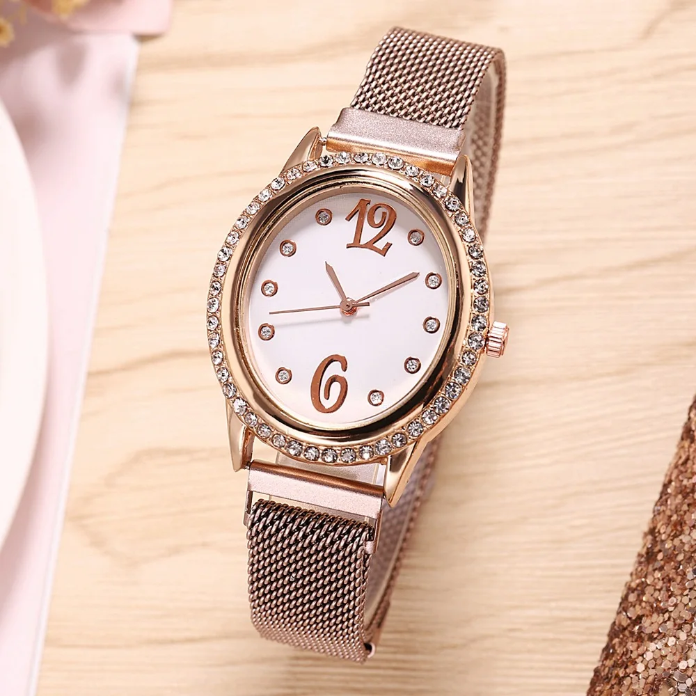 

New oval non-logo small dial Milan women's watch with magnetite fashion digital lazy watch women's holiday gift ladies watch