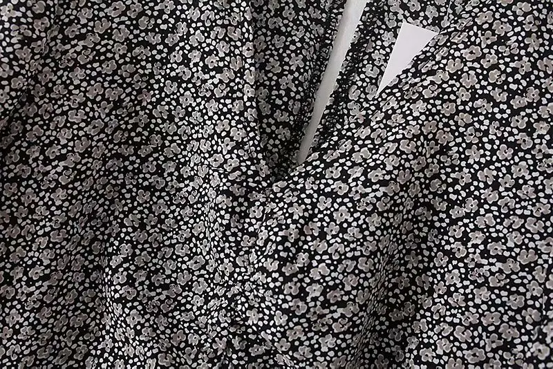 Женский комбинезон с цветочным принтом Bazaleas Черный винтажный расклешенными