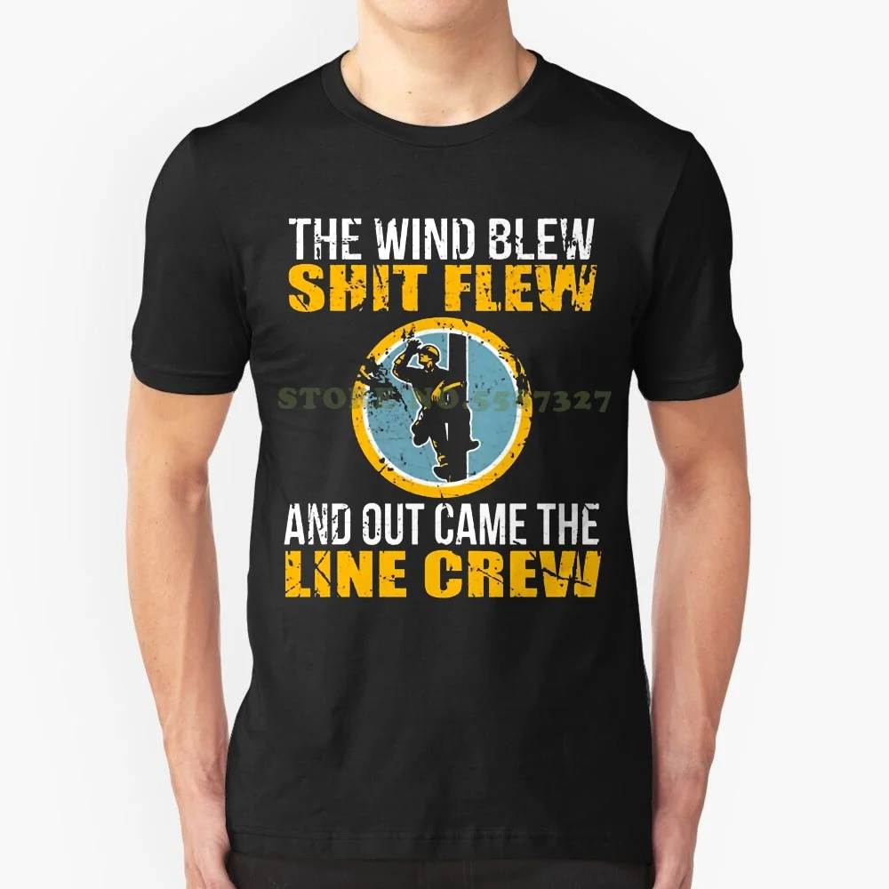 

Новинка, брендовая одежда, футболки, футболка с принтом «ветер дул дерьме», вылетел и вылетел из линейки, Подарочная футболка Lineman, футболка