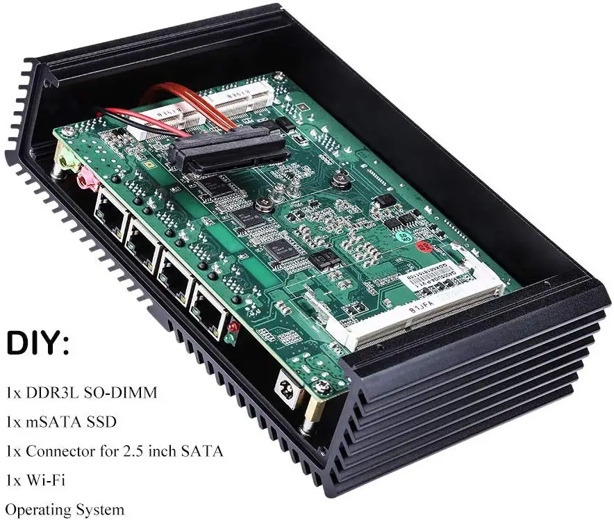 4* Gigabit Ethernet RJ-45 Lan порты мини-ПК роутеры i5 i7 безопасности AES-NI безвентиляторный Qotom Pfsense брандмауэр