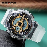 sanda mens womens luxury couple watches led digital display quartz waterproof g style watch luminous sports watch montre couple