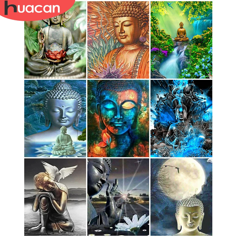 

HUACAN картинки по номерам наборы будд домашний Декор Картина по номеру портрет религия рисунок на холсте Ручная роспись подарок 50x65