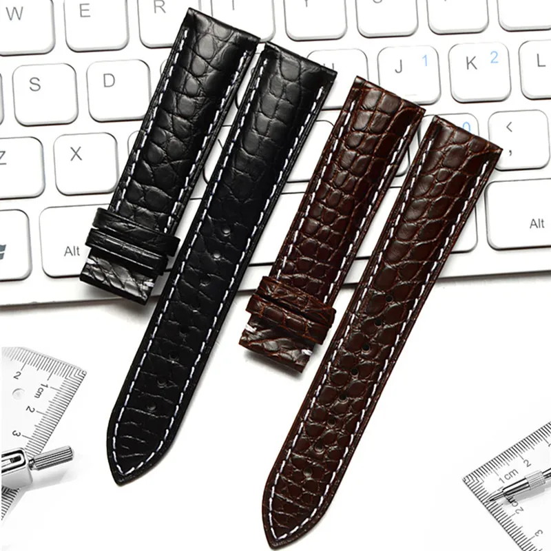 Professional Watchband 18mm 19mm 20mm 21mm 22mm Genuine Alligator Leather Watch Band Crocodile Watch Strap Accessories universal