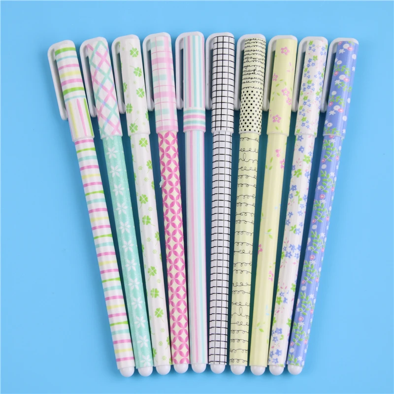 

10 Pcs Color Gel Pen Creative Stationery Wholesale Pens Gift Office Material School Supplies Cute Stationary Supplies
