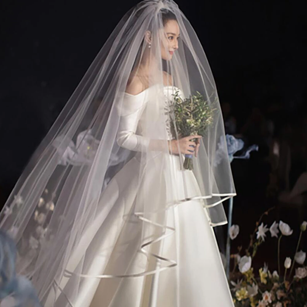 

Винтажная длинная вуаль, свадебные аксессуары, свадебный палантин цвета слоновой кости