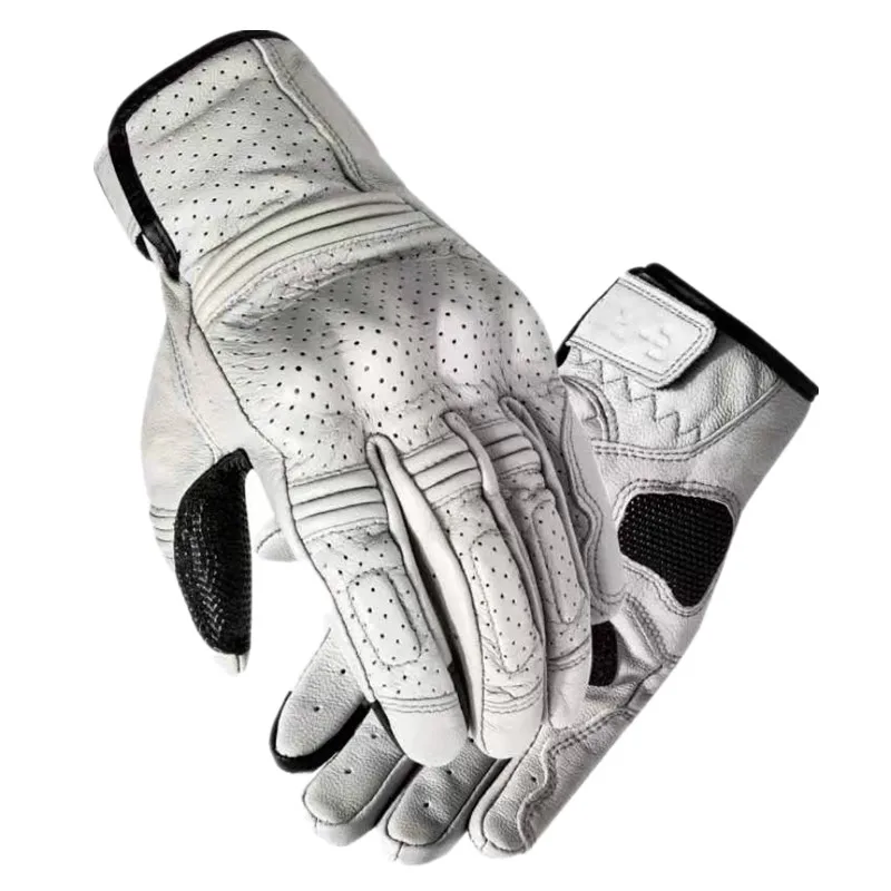 Перчатки для мотоциклистов из кожи с сенсорным экраном дышащие мотокросса