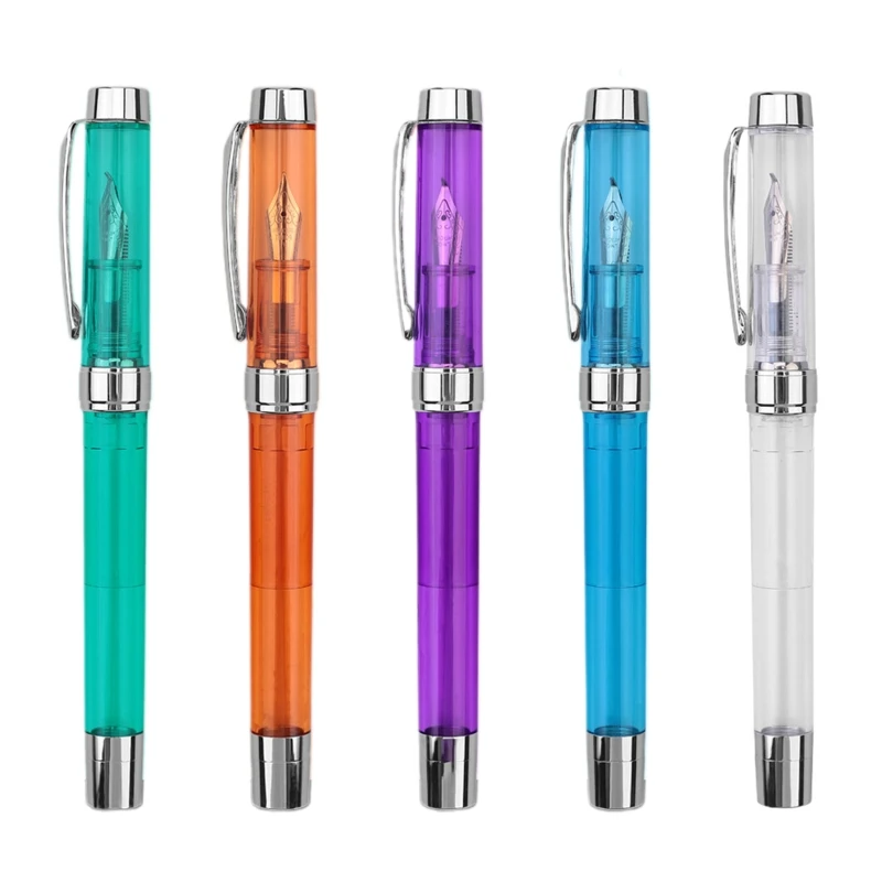 

Acrylic Fountain Pen Transparent Pen Barrel Large Ink Capacity Remove to Refill Gift Calligraphy Pen for students Kids P9JB