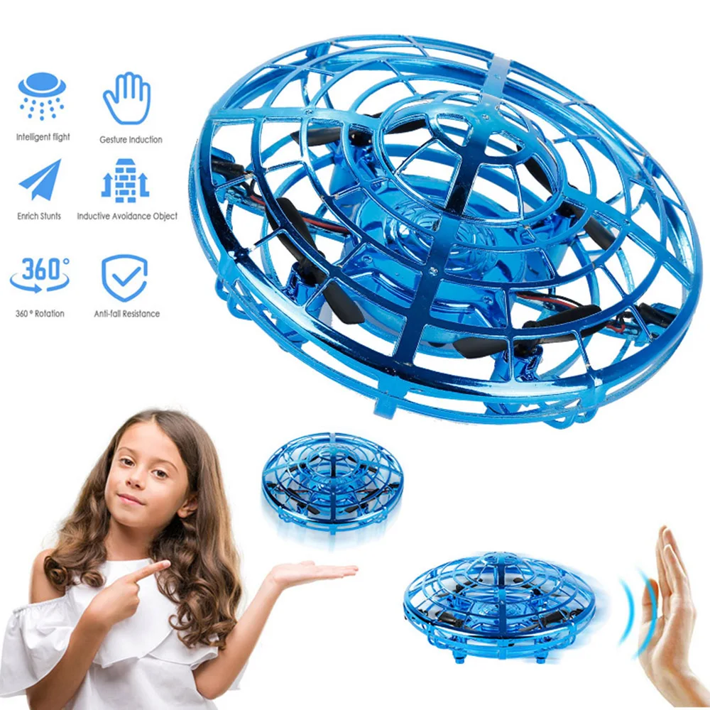 

LED Mini Induction Drone UFO toys Kids Xmas Brithday Gifts Magic Hand UFO Flying Aircraft Drone Toys Electric Electronic Toy