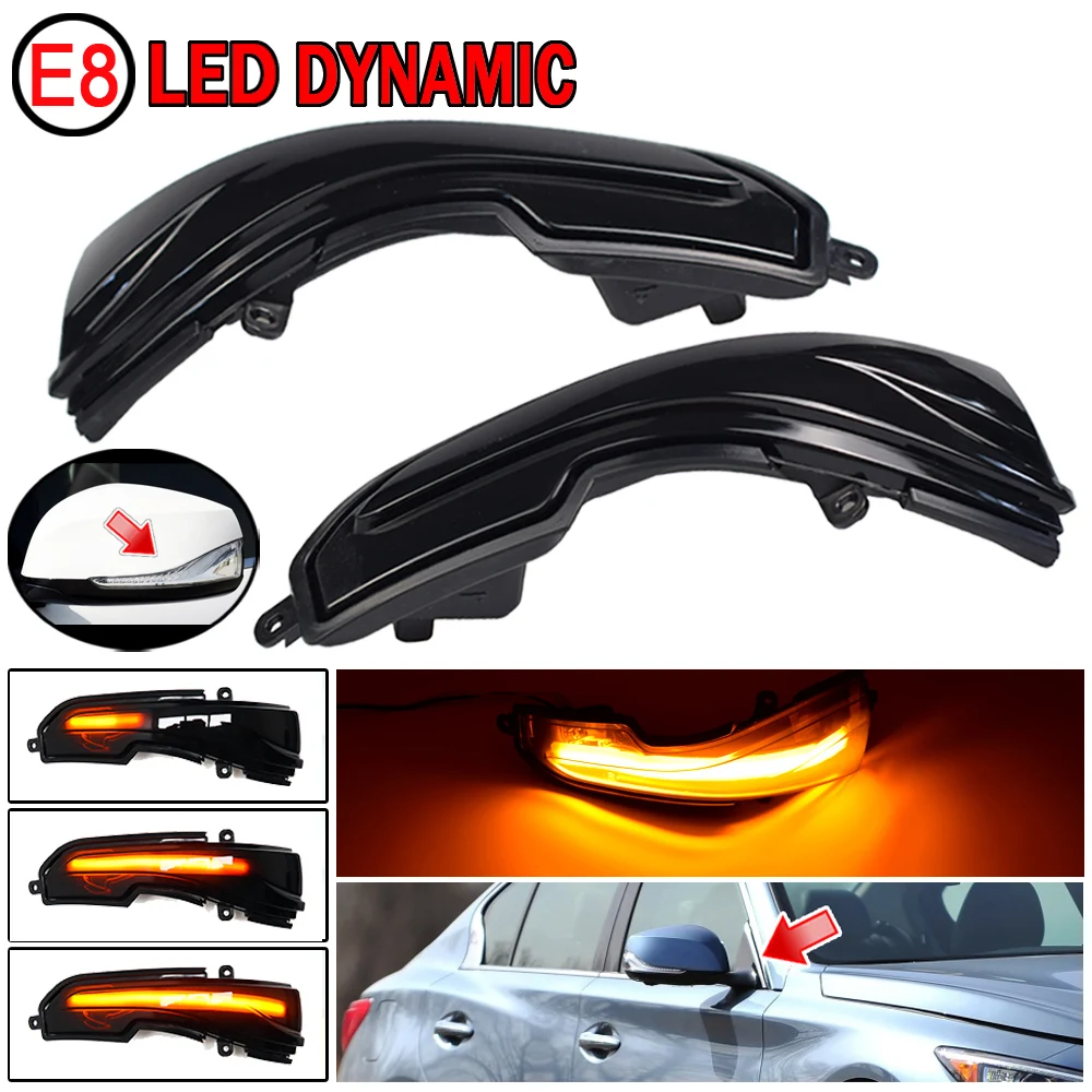

Pair Flowing Turn Signal Light LED Side Wing Rearview Mirror Dynamic Indicator Blinker for Infiniti Q50 Q60 Q70 QX30 15-19