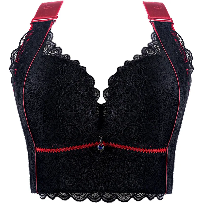 Plus Size Bras for Women Sexy Lingerie Push Up Underwear Lace Long Line Brassiere C D E Cup