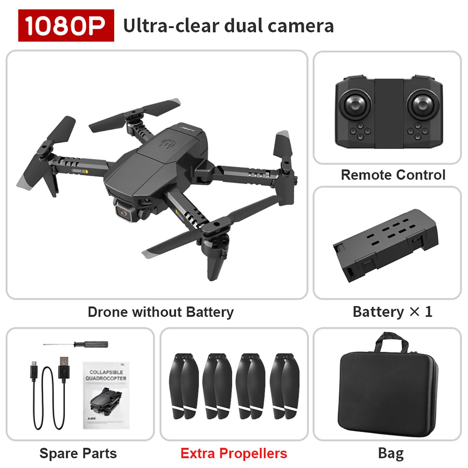 

HJ78 Drone 4K HD Single Camera WIFI FPV Smart Selfie RC Uav Foldable Quadcopter Professional Drone High-altitude Flying Aircraft