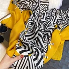 Роскошный брендовый хлопковый женский шарф, Большие шали, Пашмина, хиджаб, фуляр, дизайнерский женский шарф с принтом накидка для пляжа, головные шарфы