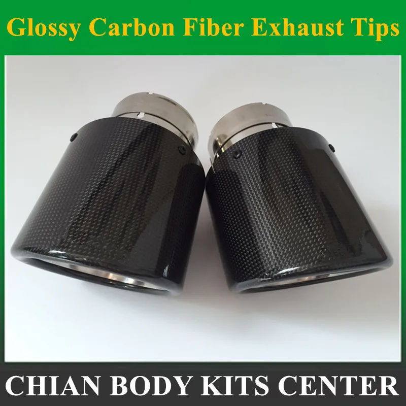 1 шт.: Гладкая глянцевая углеродистая выхлопная система для стайлинга автомобиля
