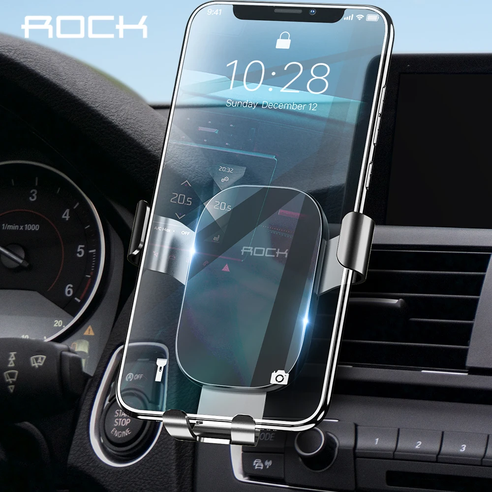 Air Vent Black ROCK Складной автомобильный держатель для телефона для iPhone X XS samsung huawei Gravity Dashboard паста подставка для мобильного телефона универсальный смартфон - Цвет: Air Vent Black