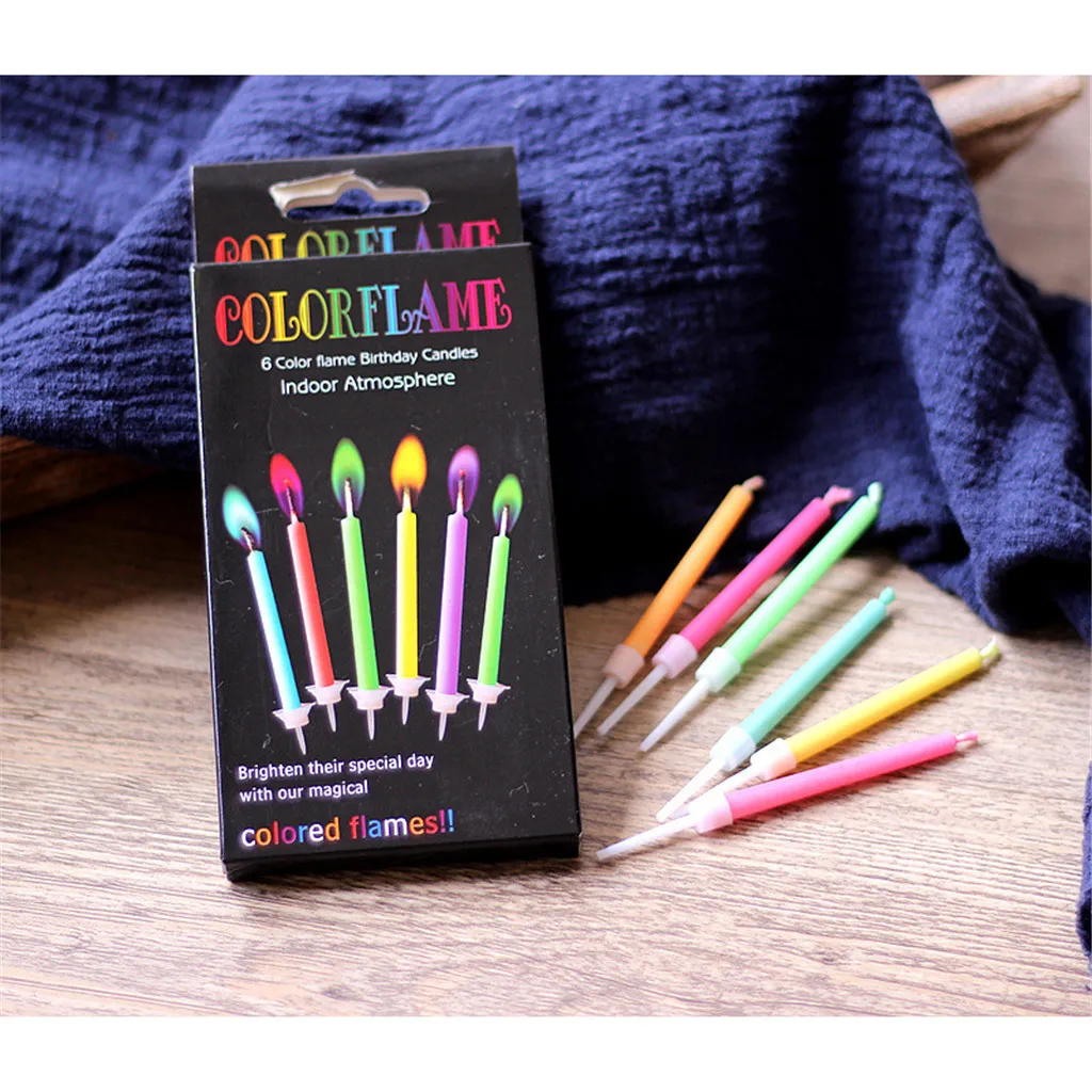 6 шт./упак. творческий с днем рождения Свечи вечерние фестиваль Мечты Красочный