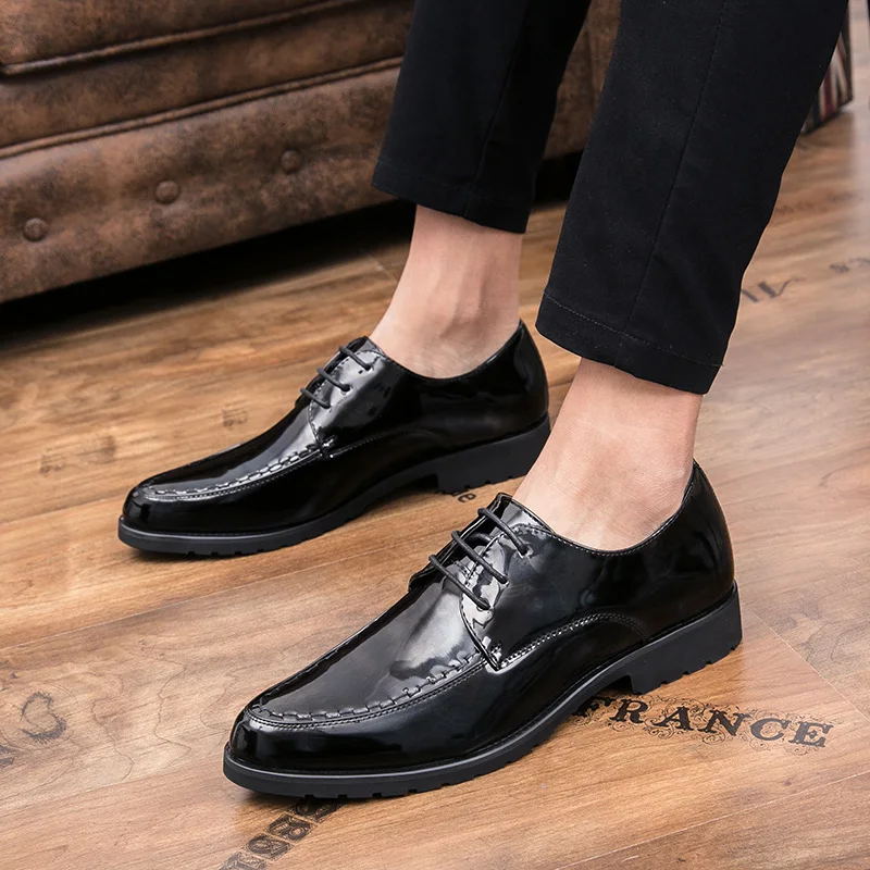 fashion men formal shoes lace up leather party office wedding sapato social scarpe uomo eleganti derbi grimentin | Обувь