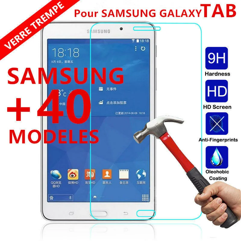 

For Samsung Galaxy Tab Tablette Film Vitre Protection Verre Tremp Cran Incassable