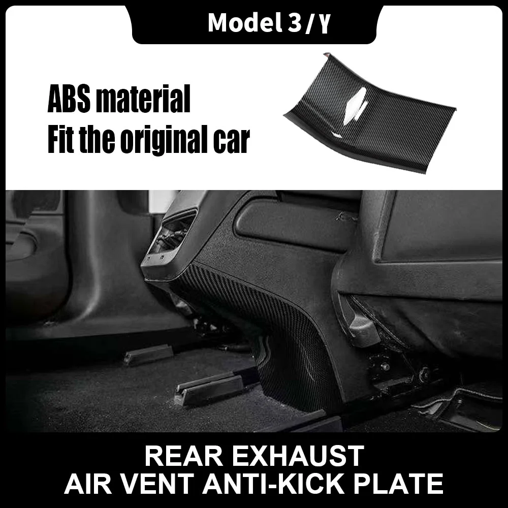 

1pc For Tesla 2017 To 2021 model 3 or for Tesla 2021 model Y Rear Row Anti Kick Board Cover Panel Trims ABS Car Accessories