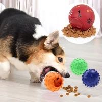 new pet dog toys interactive elasticity ball dog chew toy for dog tooth clean ball of food extra tough rubber ball training toy