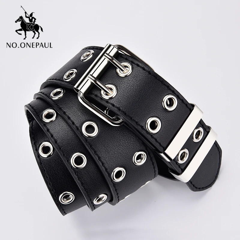 

NO.ONEPAUL women belt Genuine Leather New Punk style fashion Pin Buckle jeans Decorative Belt Chain luxury brand belts for women