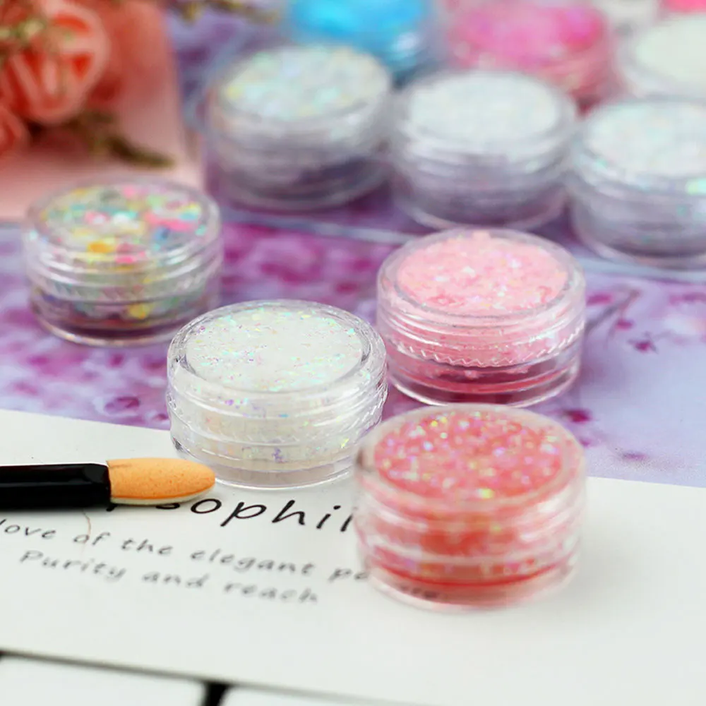 Блестящие тени для век пудра 15 цветов макияж радуга дизайн ногтей Русалка