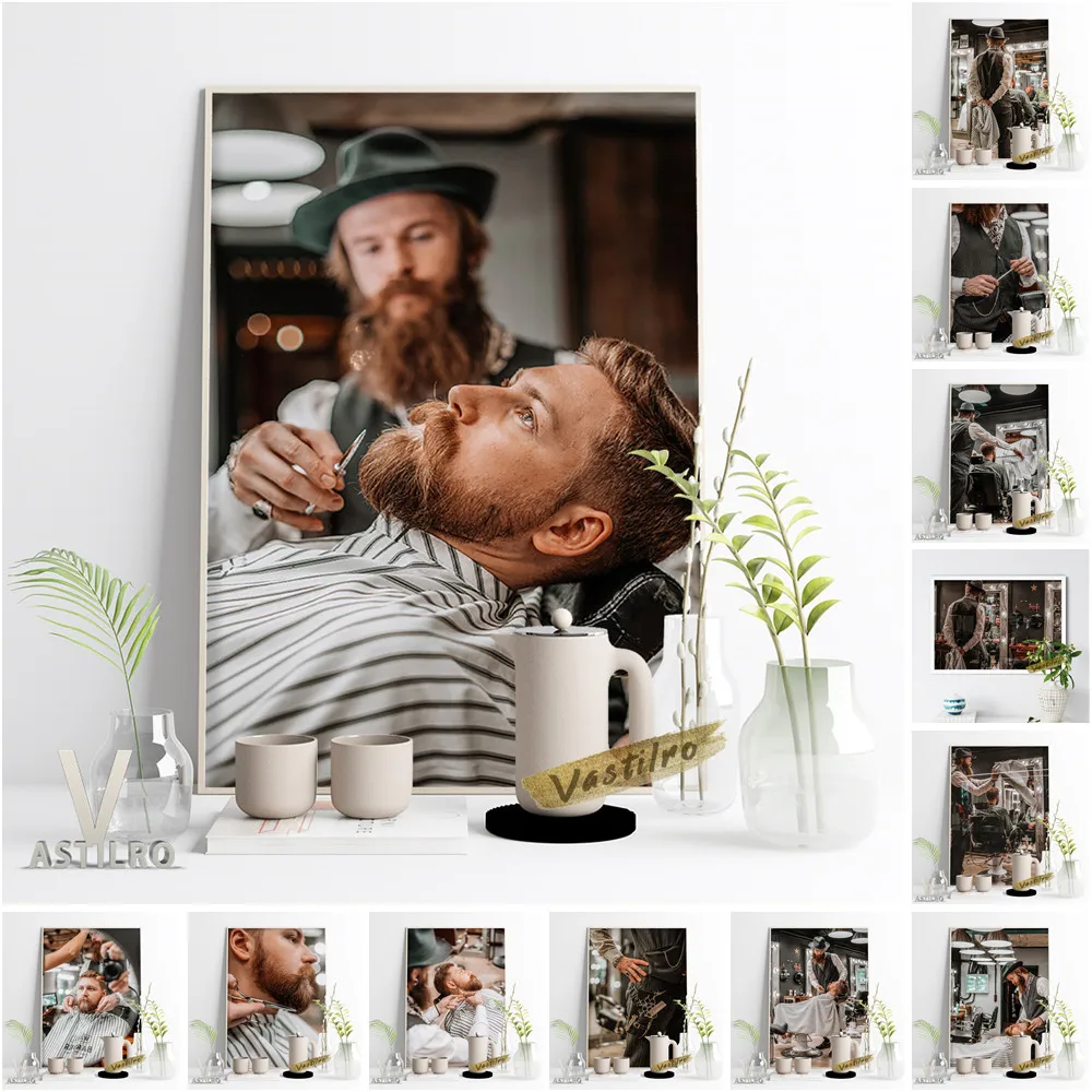 

Beard Care Fine Art Photography Picture Beauty Technician Poster Trim Moustache Canvas Painting Vintage Barber Shop Wall Decor