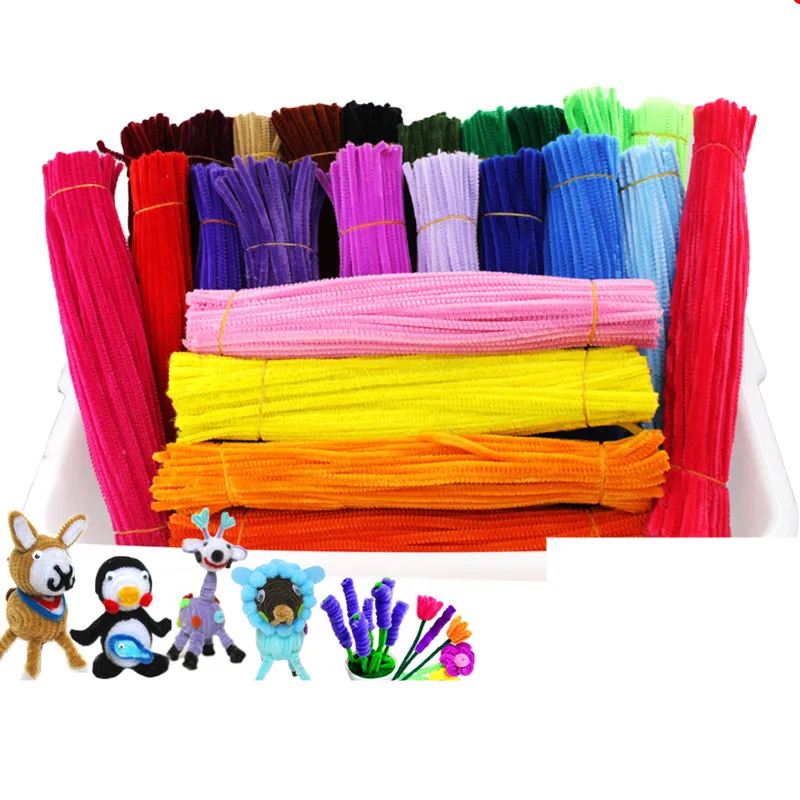 100 шт. радужные цветные плюшевые палочки для чистки труб | Дом и сад