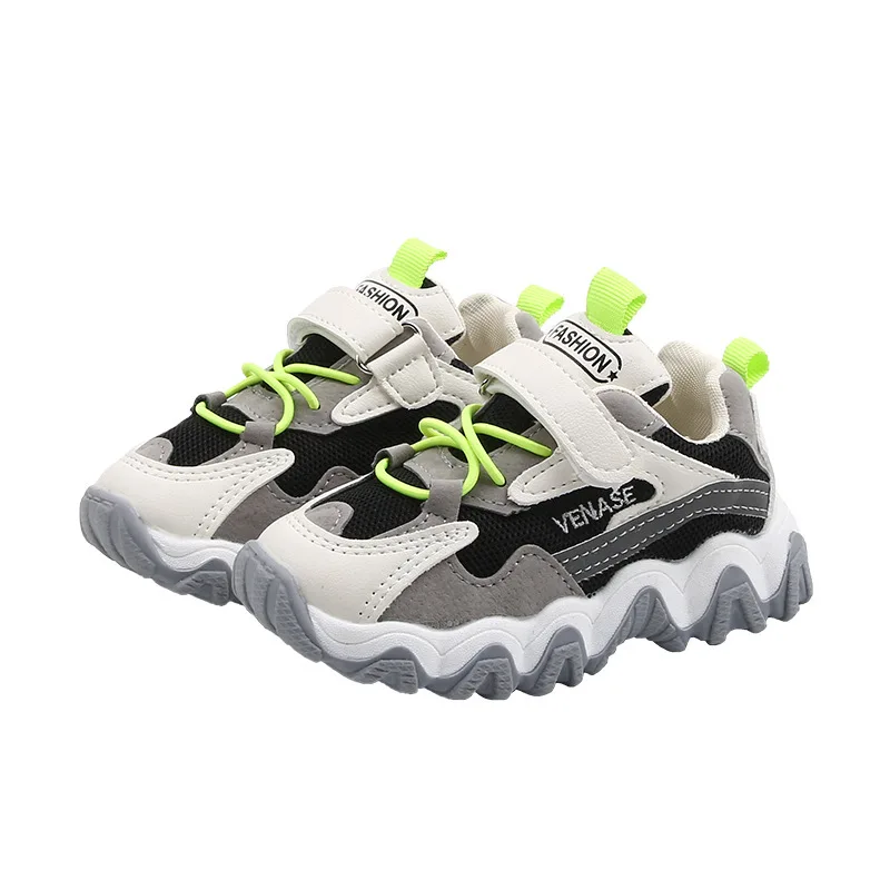 

Children Casual Shoes For Baby Boy Girl Mesh Patchwork Breathable Sneakers Toddler Antiskid Wave Soft Bottom Running Kids Shoes