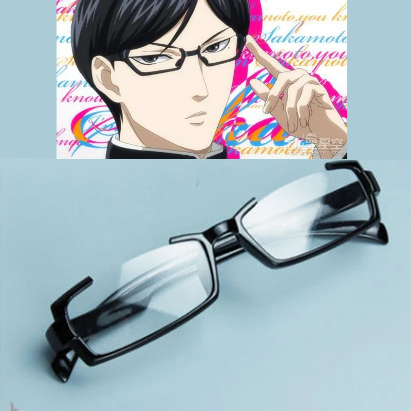 

Anime Sakamoto desu ga Costume Glasses Cosplay Prop MH Unisex Plastic black Eyewear accessories