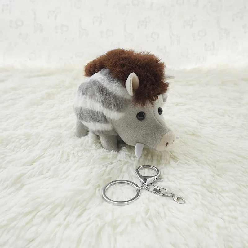 grey Милый шерстяной плюшевый свинья брелок для ключей кукла игрушка брелок дикий кабан брелок с игрушкой Подвеска сумка Автомобильный ключ держатель милый кулон брелок - Цвет: grey