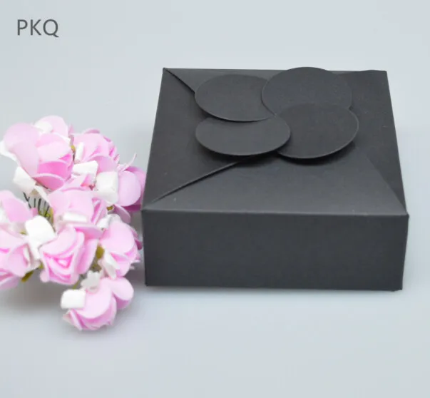 50 шт. милый клевер Крафт бумага коробка для конфет красный картон свадебные