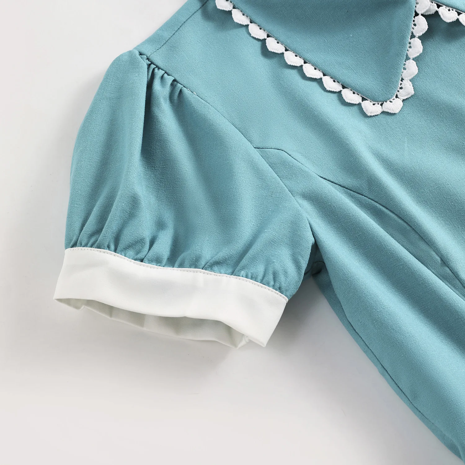 Кавайное однотонное синее винтажное платье с карманами женское летнее ретро 40s 50s