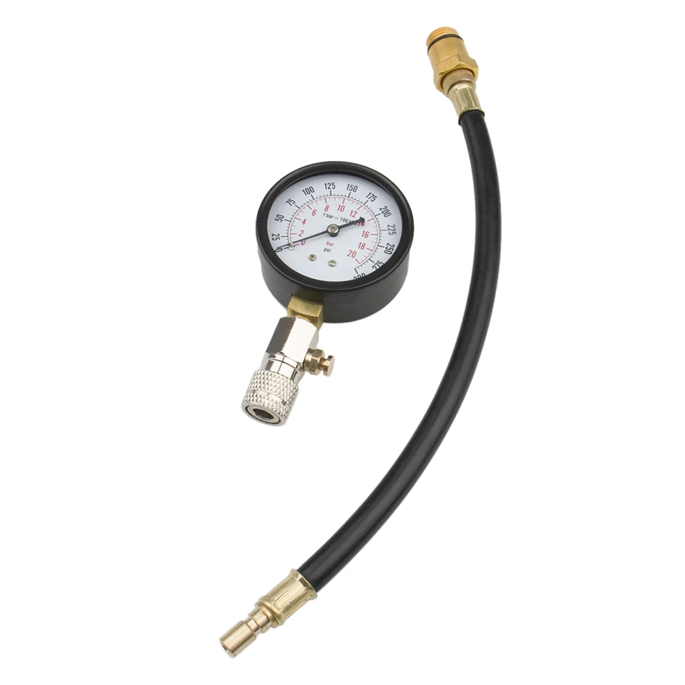 

0-300PSI Engine Cylinder Compression Pressure Tester Gauge Gas Check Tool Kit w/13'' Durable Rubber Hose