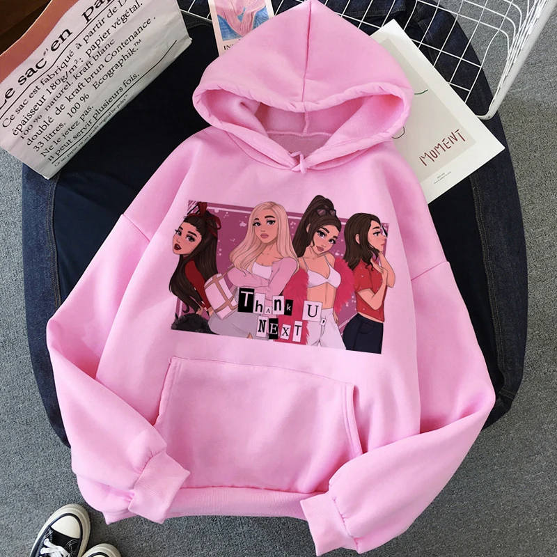 H2154 Ariana Grande Thank You Next Harajuku графическая Толстовка для женщин 90s Ullzang 7 колец забавная толстовка не звать меня Толстовка Ангел женский - Цвет: H2154