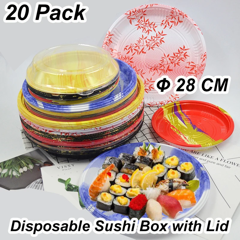 Рекламный одноразовый поднос для суши торта с крышкой 280 мм * 70 мм.|Одноразовые