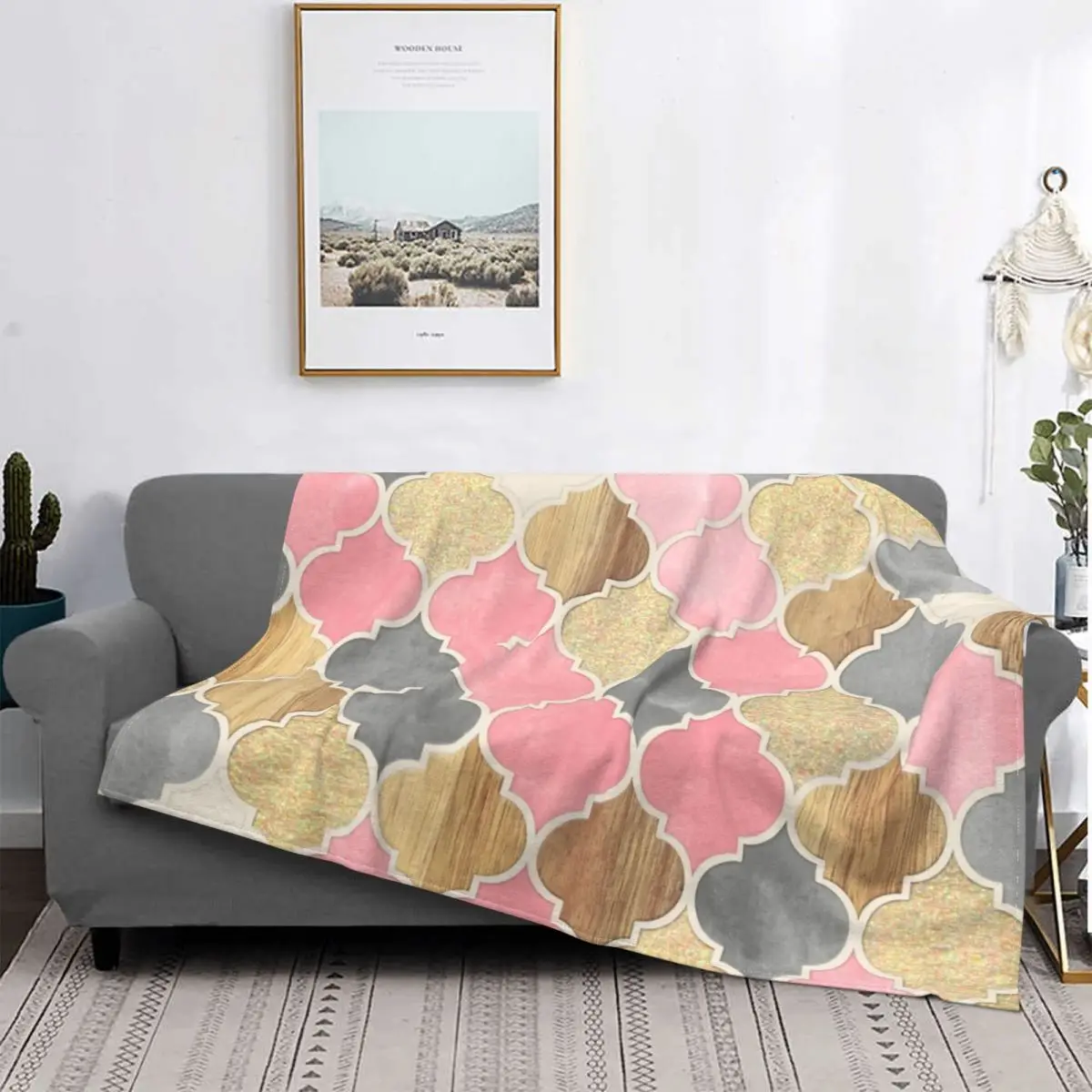 

Деревянное Золотое марокканское одеяло в богемном стиле Бохо хиппи геометрические плюшевые толстые ультрамягкие фланелевые флисовые плед...