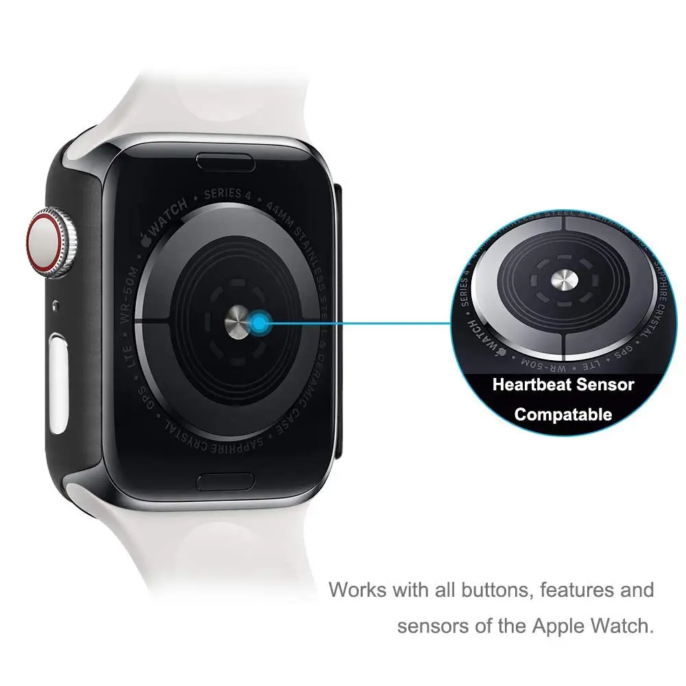 Tempered glass Case for Apple watch series 5 4 3 2 matte Plastic bumper hard frame cover iwatch 44mm 40mm 38mm 42mm Accessories | Наручные