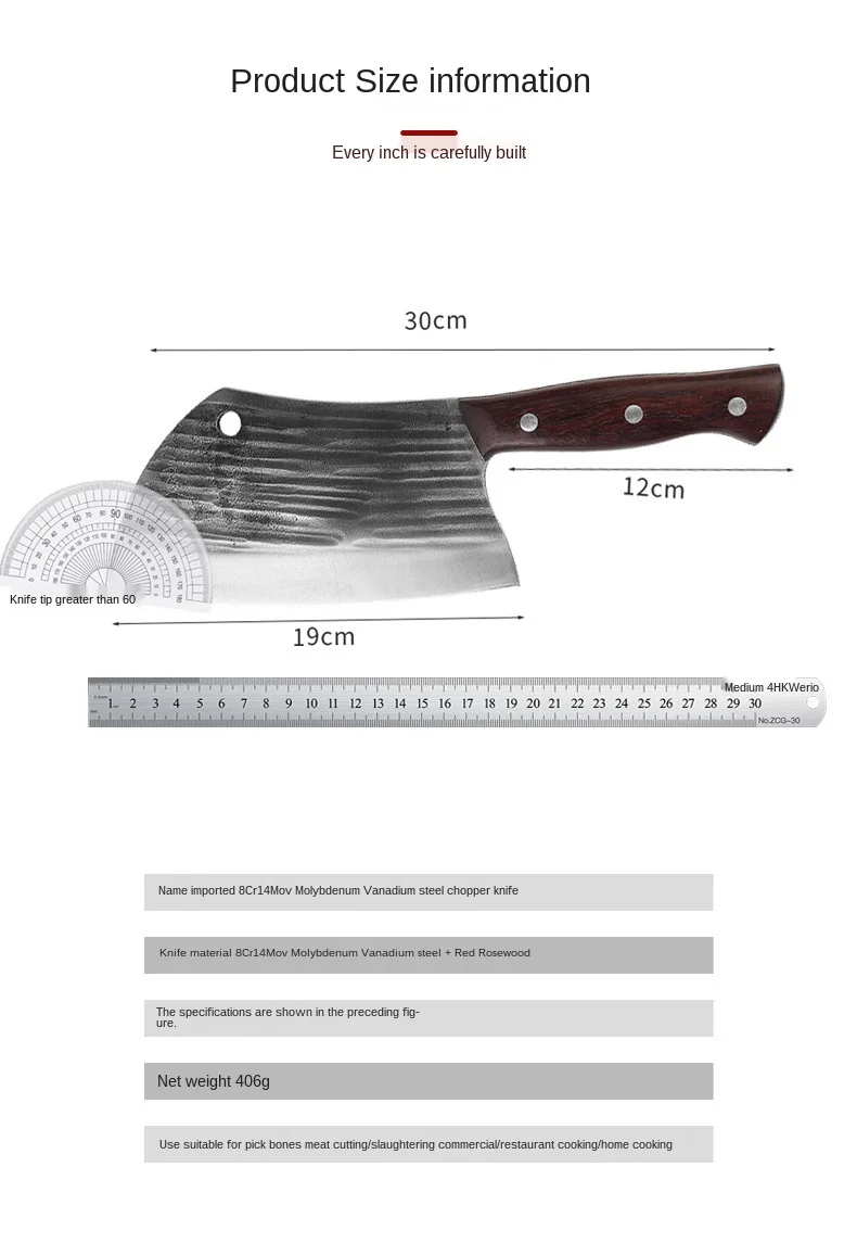 

Kitchen Knife Forged Hammer Pattern Slicing Knife Bone Chopping Knife Bone Chopping Knife Chef Knife