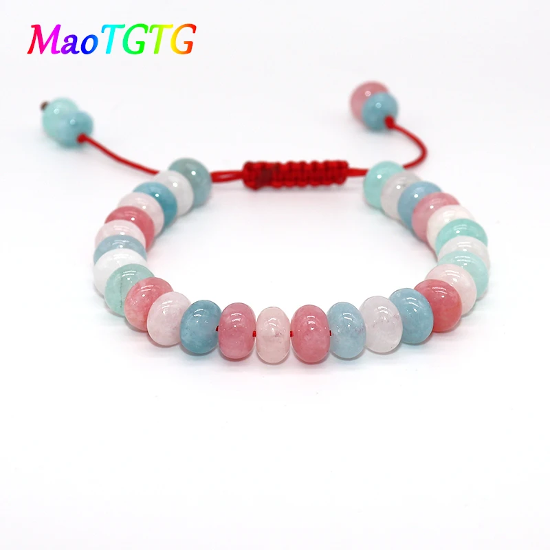 Стильные браслеты с натуральным камнем Женская веревочная цепочка регулируемые