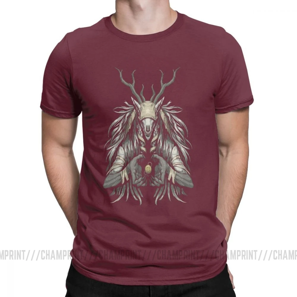 Мужская футболка The Supplicant, хлопок, футболки Vicar Amelia Bloodborne Scary Horror, футболка на Хэллоуин, топы с графическим принтом - Цвет: Бургундия